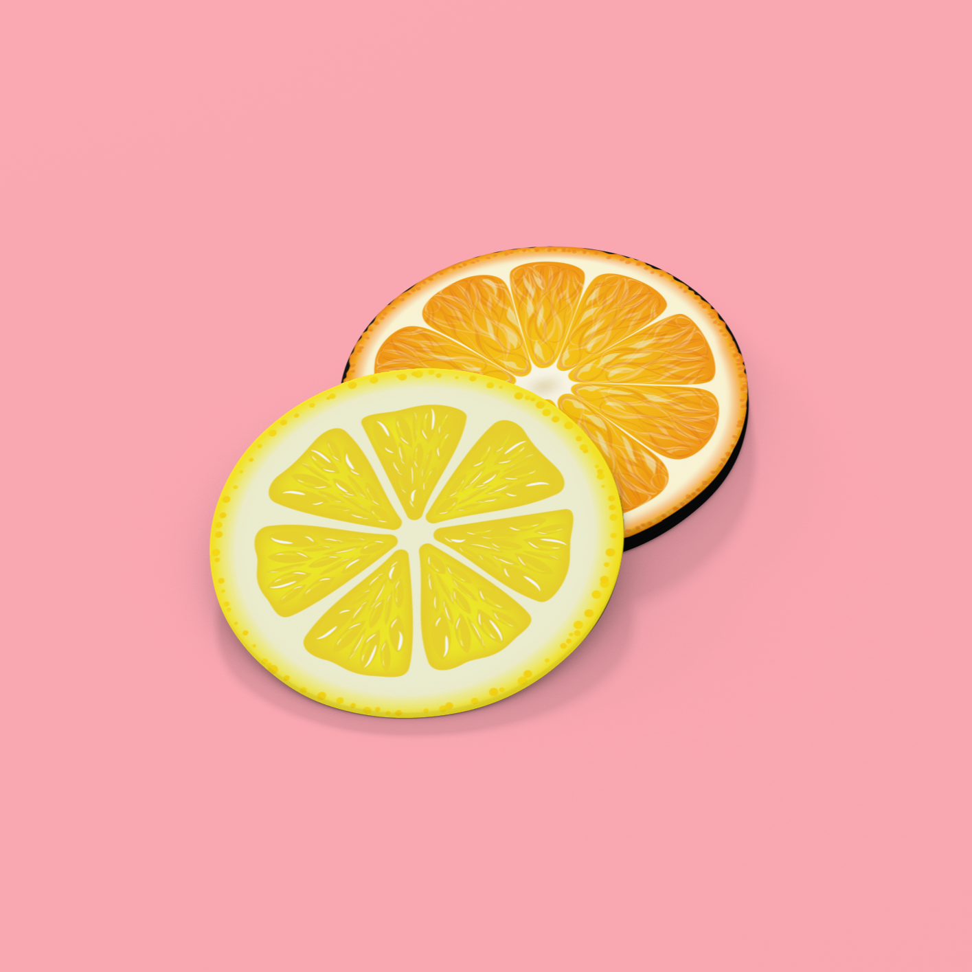Citrus Round Coaster Set