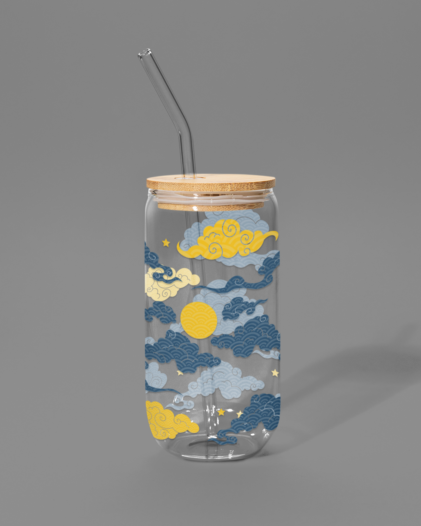 Japanese Cloud-theme | Libbey-style Glass Can