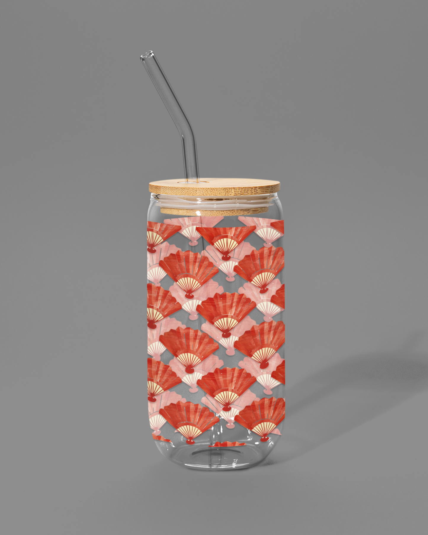 Japanese Fans | Libbey-style Glass Can