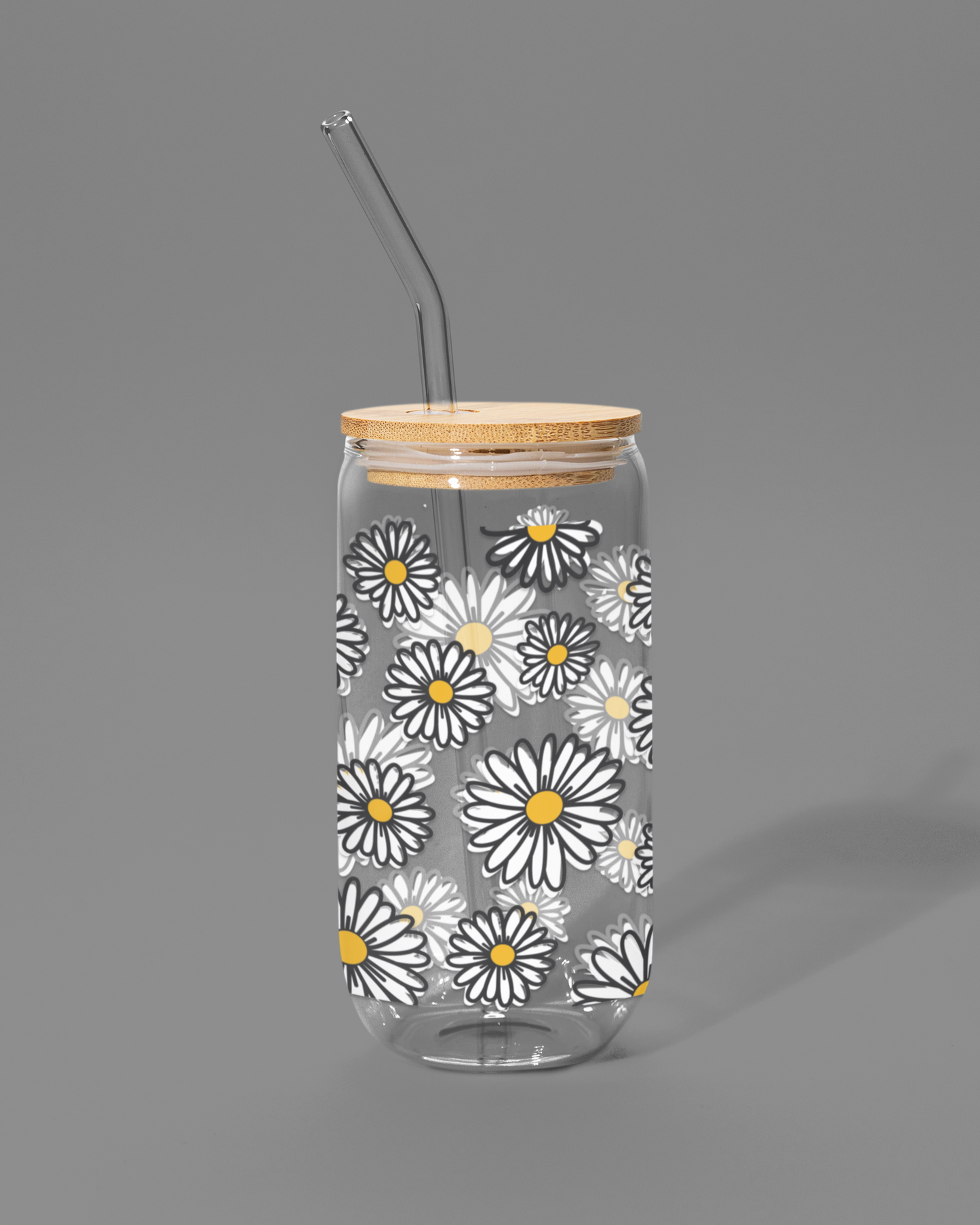 Large Daisies | Libbey-style Glass Can