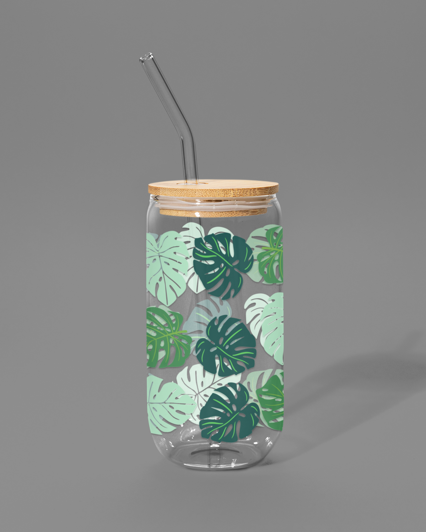 Monstera Leaves | Libbey-style Glass Can