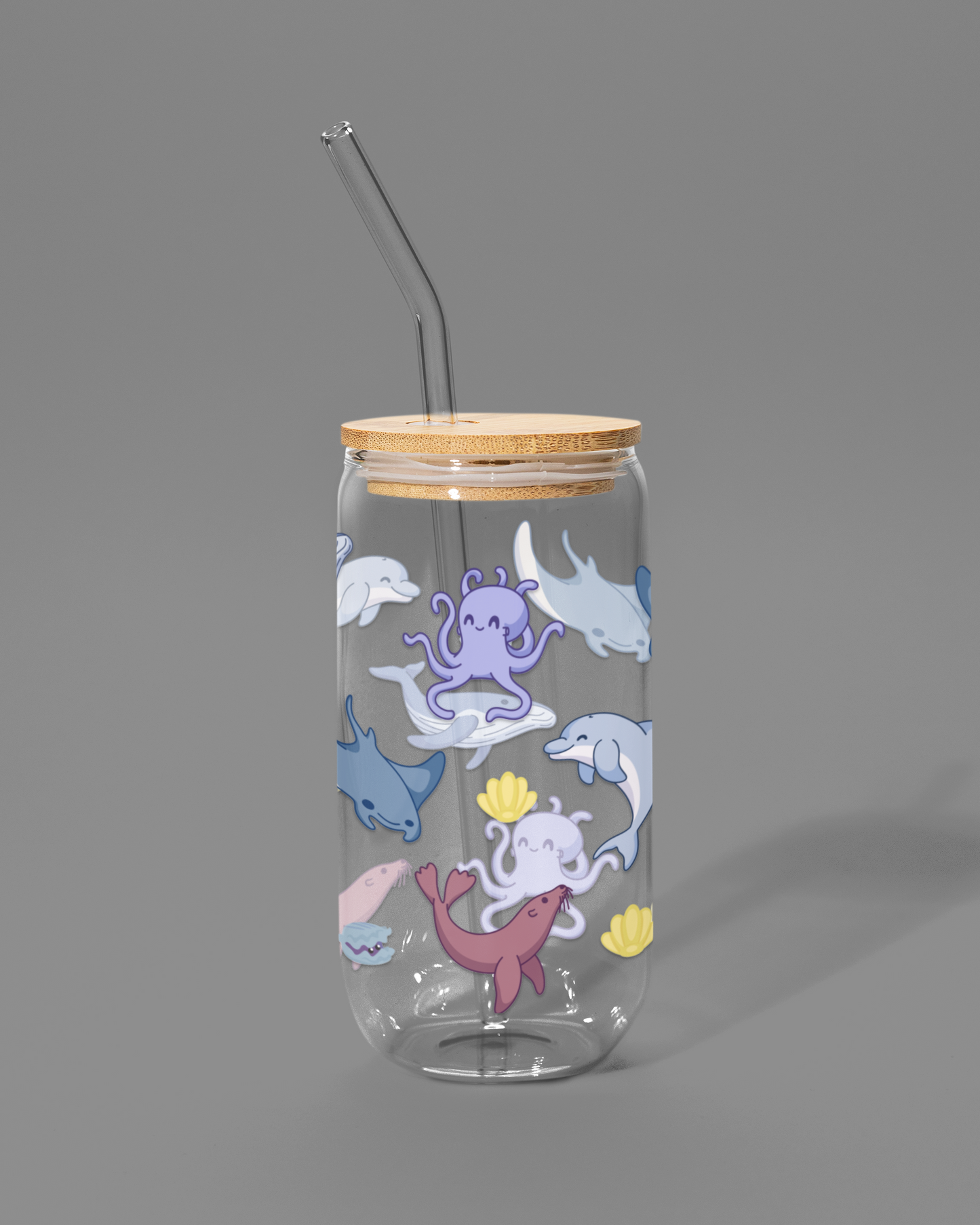 Sea Animal-themed | Libbey-style Glass Can