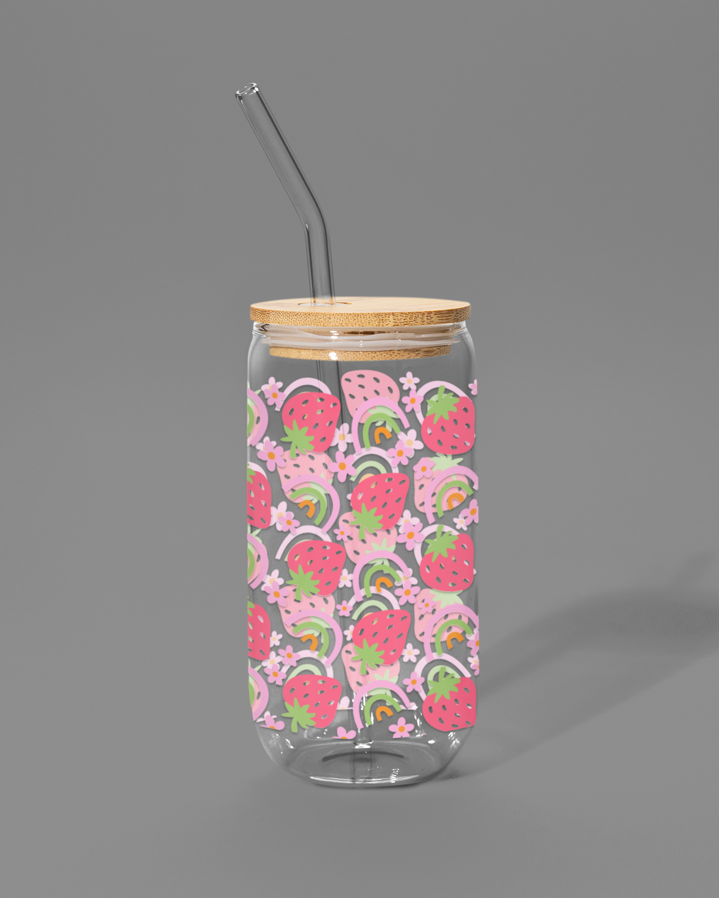 Strawberry Rainbows | Libbey-style Glass Can