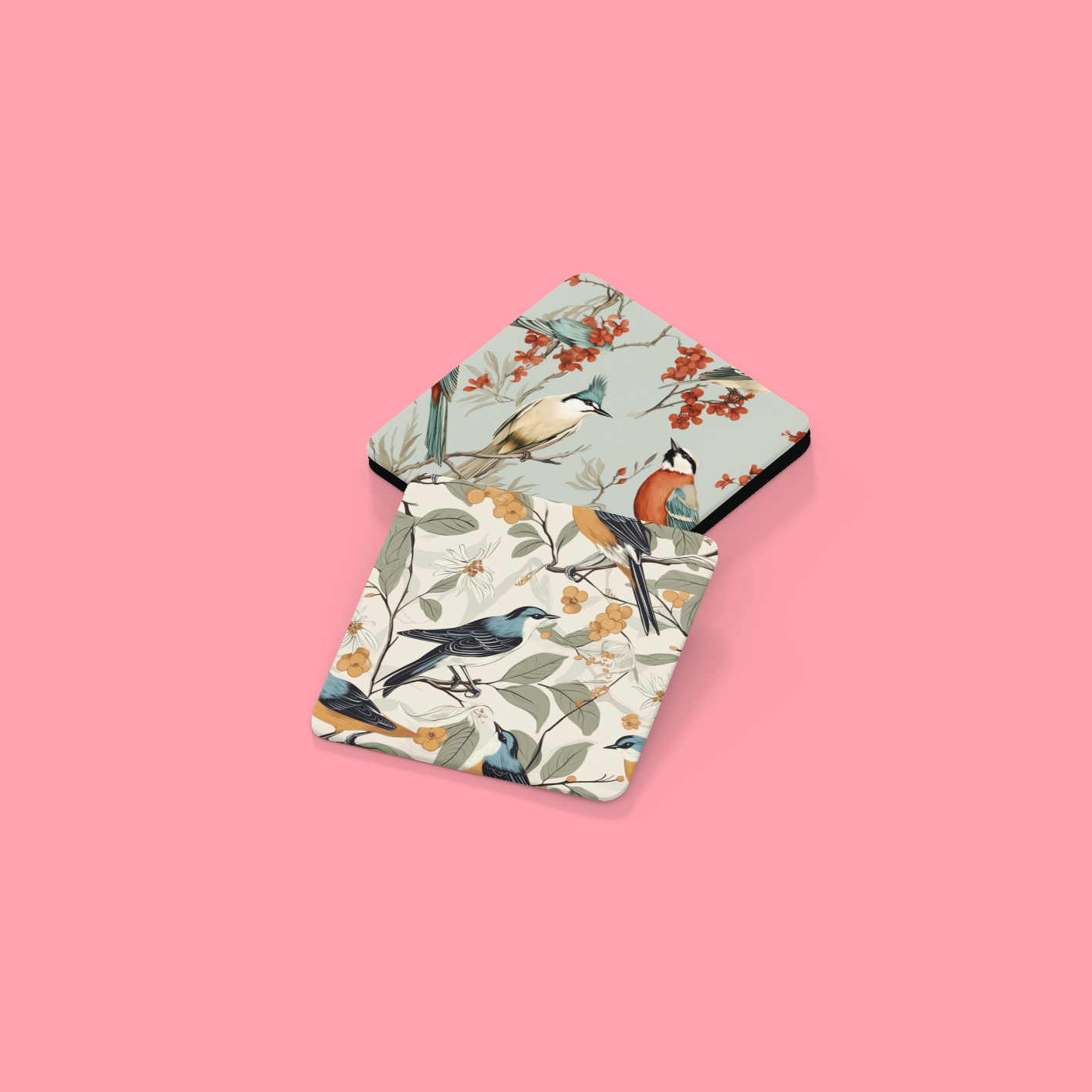 Tree of Birds Square Coaster Set