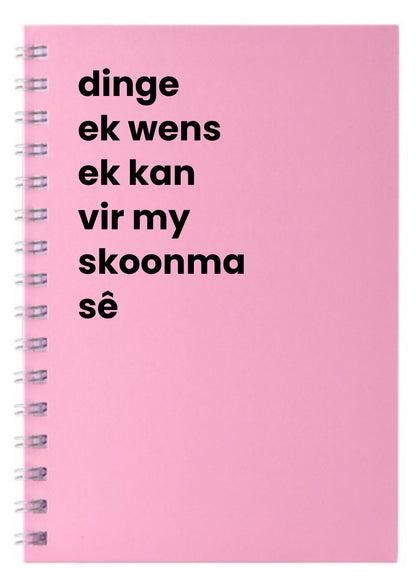 dinge ek wens ek kan vir my skoonma sê A5 Notebook