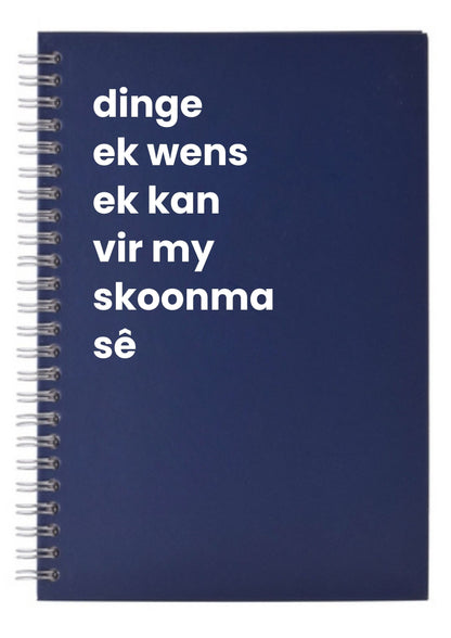 dinge ek wens ek kan vir my skoonma sê A5 Notebook