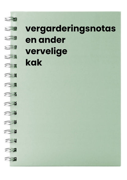 vergarderingsnotas en ander vervelige kak A5 Notebook