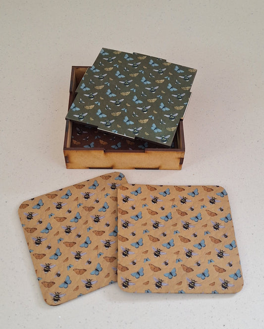 Bees and Butterflies Coaster Box Set