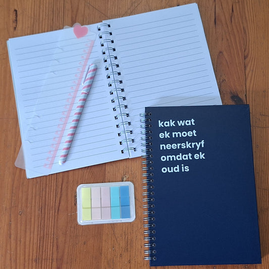 kak wat ek moet neerskrfy omdat ek oud is A5 Notebook