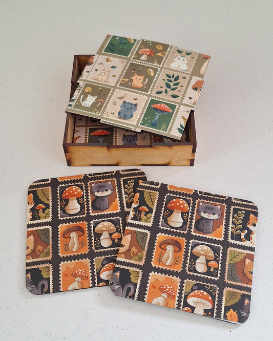 Large Postage Stamps Coaster Box Set