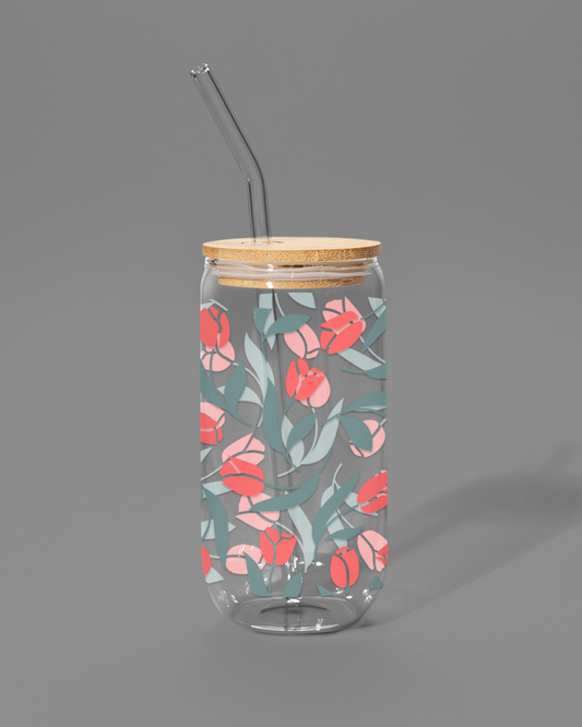Large Tulips | Libbey-style Glass Can