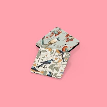 Tree of Birds Square Coaster Set